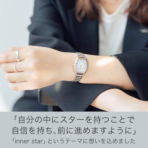 [CITIZEN] 腕時計 wicca (ソーラーテック電波/防水) KS4-031-11 トノー型 レディース ビジネス シンプル ギフト 秒針 日付 アナログ ホワイト ピンクゴールド 白 ソーラー電波 電波時計 シチズン 商品画像3