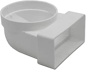 Kair Elbow Bend Adaptor 110mm x 54mm to 100mm - 4 inch Rectangular to ...