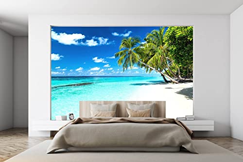 Reyhui Palm Tree Wall Mural Tropic Paradise Beach Seascape Murals Wallpaper For Walls Bedroom Living Room Bedroom Tv Background Kids Room Decoration #TOP5