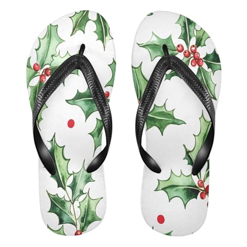 CEBUGI Unisex Flip Flop -Flat Sandal -NonSlip Couple Slippers -Natural Rubber Foam Soles Ultimate Comfort and Durability for Indoor Outdoor|Green Leaves