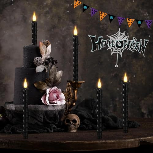 Velas cónicas sin llama parpadeantes con mando para decoración interior 7
