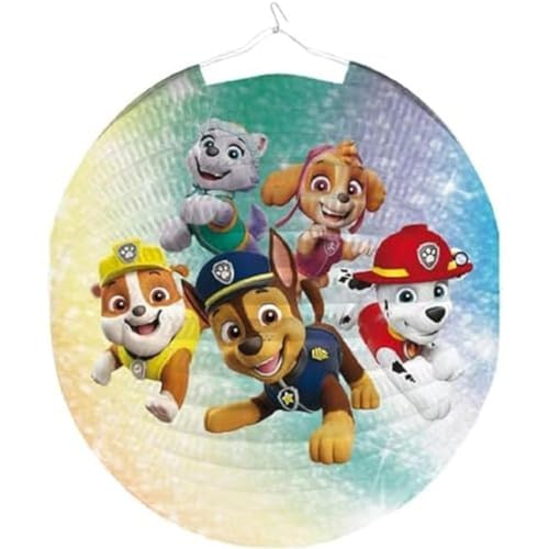 amscan Lanterne en Papier Paw Patrol 25 cm, Multicolore, Taille Unique