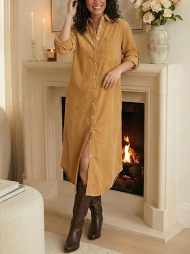 Image of Kuraki Women's Casual Print Button Front Maxi Shirt Dress