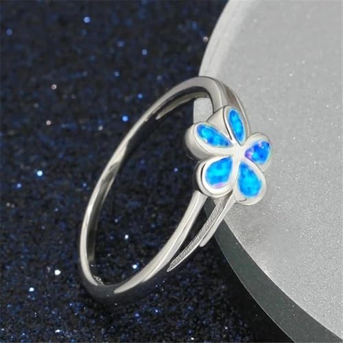 Bague opale de feu fleur chic pour femmes et hommes - 2