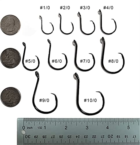 Angler's Grotto Heavy Octopus Short Shank Offset Circle Hook | 10/25/50 Count Per Pack | Freshwater Saltwater Fishing Hooks | 4X Strong High Carbon Steel | (Size #8/0, 25 Count) #TOP2