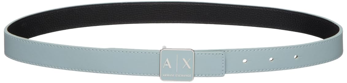 Armani Exchange Women's Sustainable, Reversible, Logo buckle, Plate Belt, Multicolor, 95