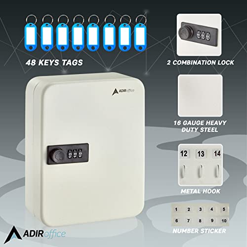 Adiroffice Steel Combination Lock Keys Cabinet Security Storage Box Organizer Holder Locked Key Box Wall Mount 30 Slots #TOP1