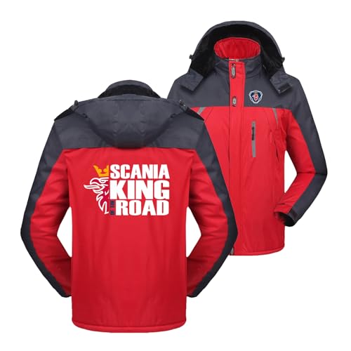 HotcoS Men's Thick Snow Ski Jacket, Red XL