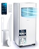 Pro Breeze 4-in-1 Smart Portable Air Conditioner 5000 BTU with Wifi, Remote Control, 24 Hour Timer & Dual Window Venting Kit Included - Powerful Air Conditioning Unit for Home