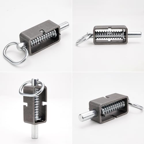 YIBEICO Heavy Duty Trailer Gate Latch, Weld-On 5/8" Spring Latch Assembly with Plain Tube, 2 Packs Spring Loaded Latch Pin, Universal Long Spring Lock Steel Latch for Trailer by YIBEICO - Image 7