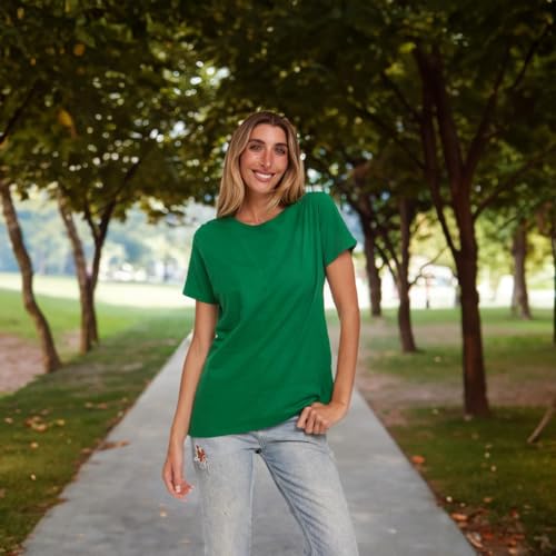 BILLIONHATS Womens T-Shirts in Bulk, Cotton Crew Neck Scoop Short Sleeve Tees Assorted Colors Bulk3