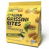 I Macoritti Italian Grissini Bites Mini Breadsticks with Extra Virgin Olive Oil and Sea Salt, Authentic Italian bread Snack - Made...