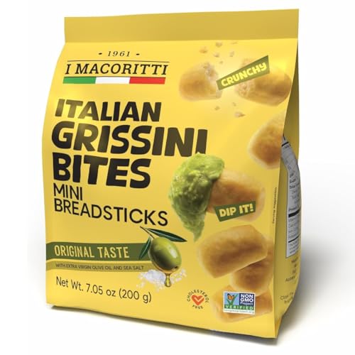 I Macoritti Italian Grissini Bites Mini Breadsticks with Extra Virgin