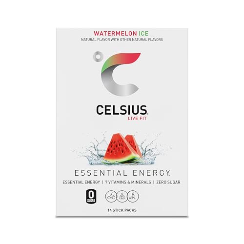 Image of CELSIUS On-the-Go Powder Sticks Watermelon Ice, Essential Energy 2.5 Oz (14 Sticks per Pack)