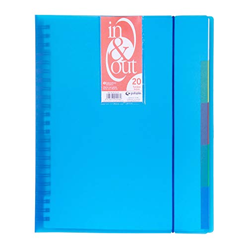 Grafoplás 39422030－Carpeta fundas extraibles, tamaño A4, color azul, 20 fundas ✅