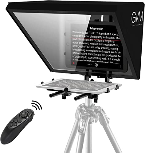 GVM Teleprompter, 18.5' Teleprompter para DSLR Smartphone y Tablet, Control Remoto y App...