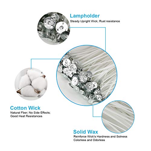 Candle Wicks 100 Pcs 6 Inch With 30Pcs Candle Wick Stickers And 10 Pcs Wooden Candle Wick Centering Device For Soy Beeswax Candle Making And Candle Diy #TOP5