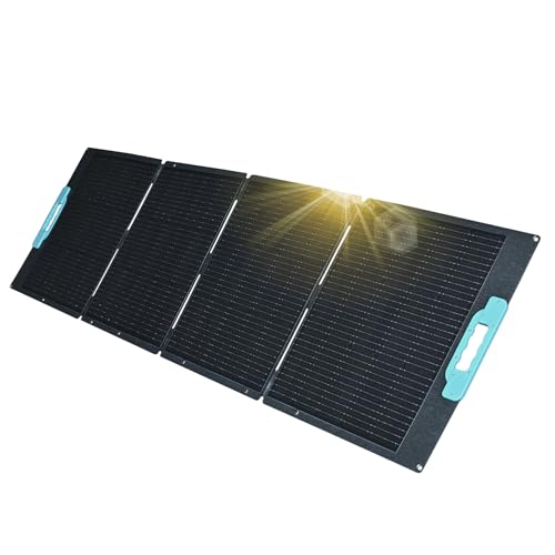 enjoy solar® faltbares Solarpanel Helios 200W 12V, 182mm Solarzellen 10 Busbars Solarpanel ideal für Wohnmobil, Balkonanlage, Gartenhäuse, Boot und Camping