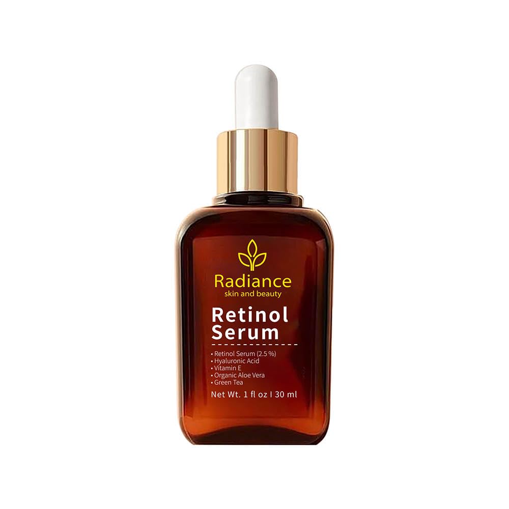 Generic RADIANCE - Retinol Serum for Face with Vitamin E, Organic Jojoba Oil, Aloe Vera, Green Tea, Hylauronic Acid for Smoothing Fine Lines, Dark Spot & Anti Aging, Anti Wrinkles Facial Serum 1 Oz