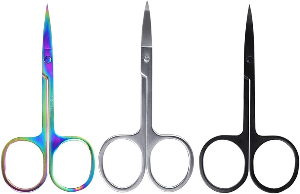 Stainless Steel Eyebrow Scissors Grooming Scissors Eyelash Hair Remover Makeup Tool Curved Eyebrow Trimmer Gifts,Stainless Steel