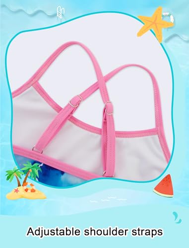 Image of Girls Swimsuit Long Sleeve Swim Shirt 3 Piece Rash Guard for Girls Bathing Suit with Boyshorts