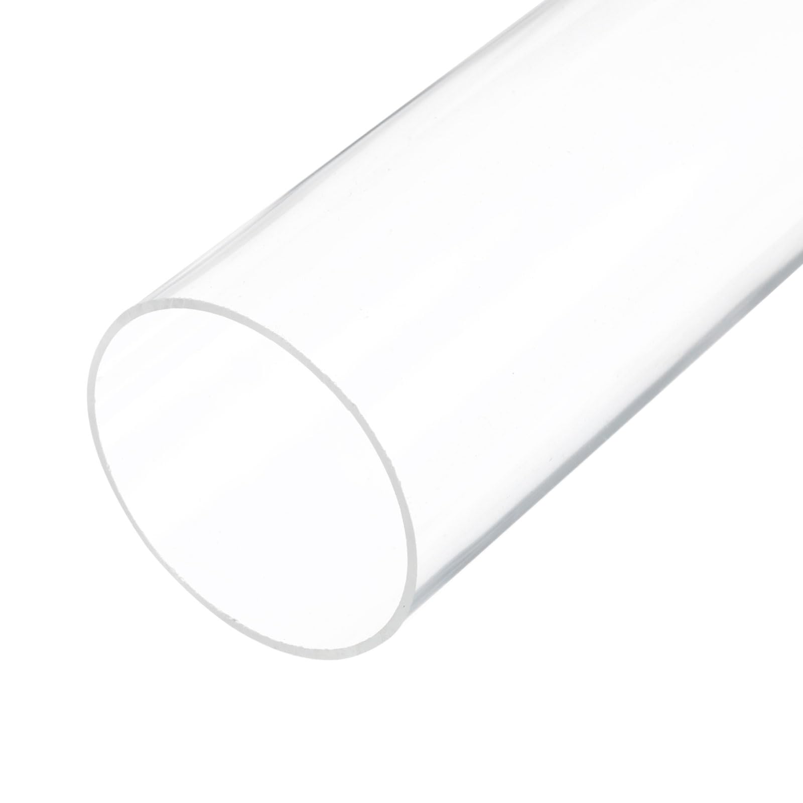 Rebower 12" Clear Plastic Rigid Pipe 66mm ID x 70mm OD (2.6" ID x 2 3/4" OD) Acrylic Round Polycarbonate Tubing, [for Plumbing, Hydraulics, Aquarium]