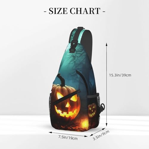 Sling Bag para Hombre y Mujer Negro Crossbody Halloween miniatura 2