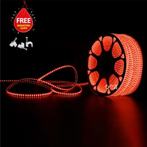 Image of DOJI 2835 Strip Lights for Home Decoration | 120 led per Meter led Strip Light | Rope Lights for Ceiling | Decoration Lights for Diwali, Christmas, Home, False Ceiling (Red, 5 Meter)