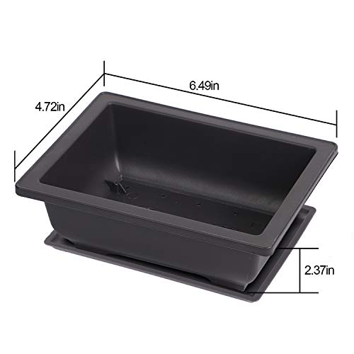 Kinjoek 15Pcs 6.5 Inch Bonsai Training Pots, Rectangular Plastic Bonsai Pots, Flower Succulent Pots Container For Garden, Indoor, Home Decorative #TOP1