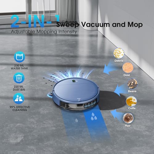 robot vacuum and mop in use