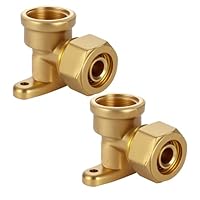 Tulov 2 Stück 16 x 2,0mm Schraubfitting mit DVGW- 1/2\ IG Wandwinkel,Schraubfitting Winkel Übergang,Verbundrohrsystem Schraub-Kupplung Winkel für Mehrschichtverbundrohr und Aluverbundrohr