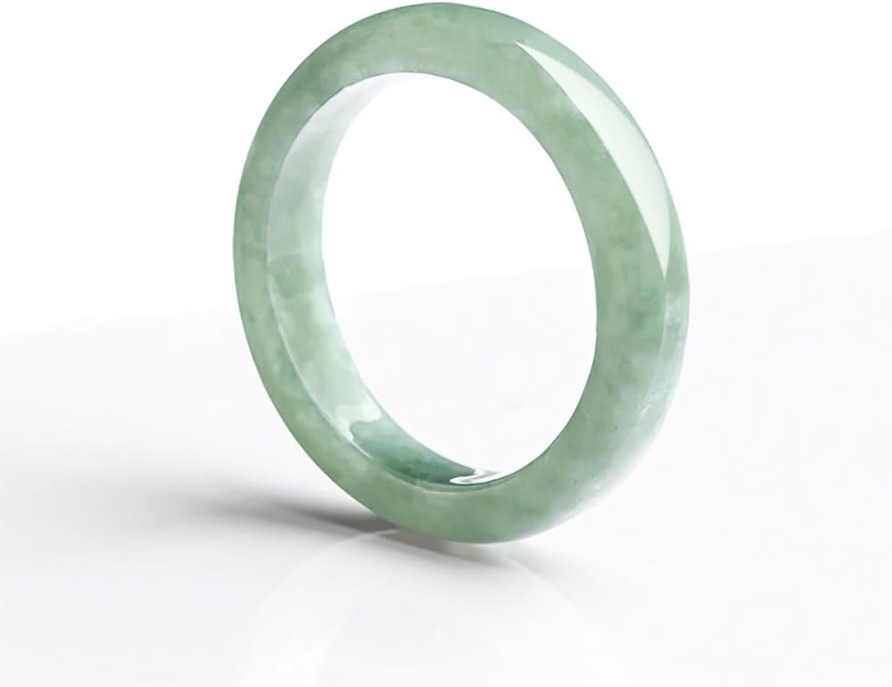 Natural Pea-Green Jadeite Ring Green Good Luck Fengshui Jewelry Jade Ring for Women Men Unisex with Gift Box - Image 4