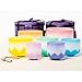Leize 6-12 inch Lotus Design Colored Rim Chakra Tuned 432hz Set of 7 Quartz Crystal Singing Bowls with Heavy Duty Carrying Cases and Singing Bowl Mallet Suede Strikers