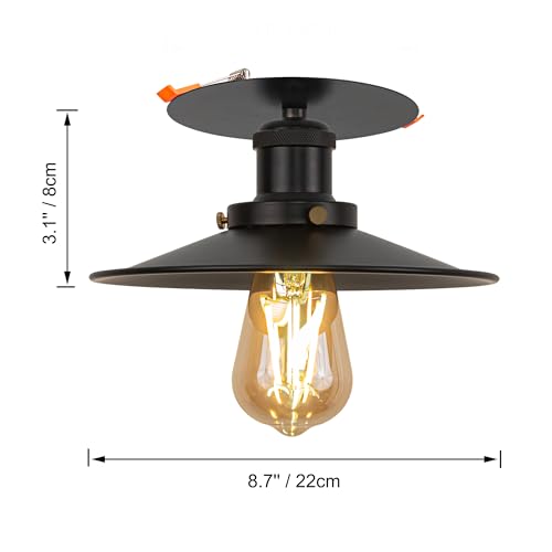 Kiven Can Lights Retrofit Recessed Lighting with E26 Power Outlet Adapter, 4/5/6 Inch Replacement Conversion Kit, Farmhouse Recessed Lighting Converter Kit for Hallway Kitchen,Black TB2773 - Thumbnail 3