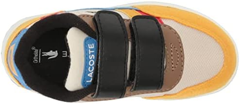 Lacoste Kids T-Clip Sneaker, WHT/YLW, 5 US Unisex Toddler | Image 4