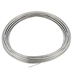 sourcing map 3/64" (1.2mm) 304 Stainless Steel Cable Wire Rope 7 x 7 Strands Core 32.8ft (10m) PVC Coated Aircraft Wire for Construction Outdoors Marine Rigging Decking Railings