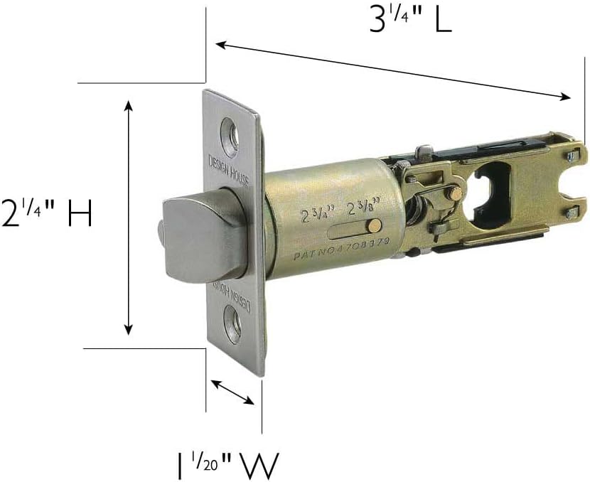 Design House 2-Way Square Corner Replacement Entry Latch, Satin Nickel 790782