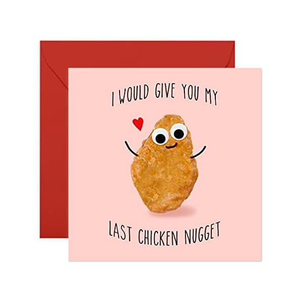 Jubiläumskarte für Männer und Frauen – Last Chicken Nugget – lustige Karte zum Hochzeitstag oder Valentinstag für…
