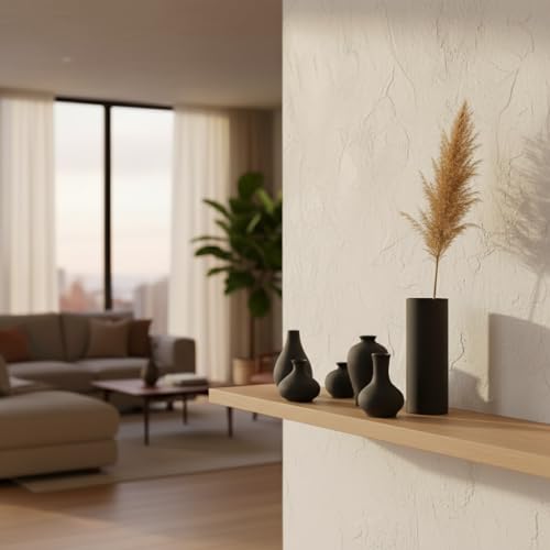 Image of PUREZENTO Black Japanese Ikebana Vase - Set of 5 | Unique Geometric Shapes Vase for Decor Centerpiece & Showpiece | Decorative Vases for Home, Living Room, Office & Tabletop Decorations