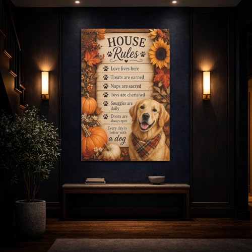 Art mural chien d'automne pour une ambiance chaleureuse - 4