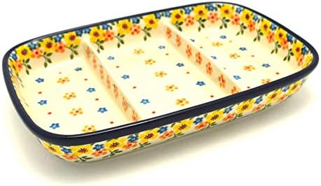 Polish Pottery Dish - Divided Rectangular - Buttercup