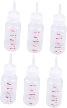 6pcs 50ml PET Nursing Bottle with Graduated Scale Label