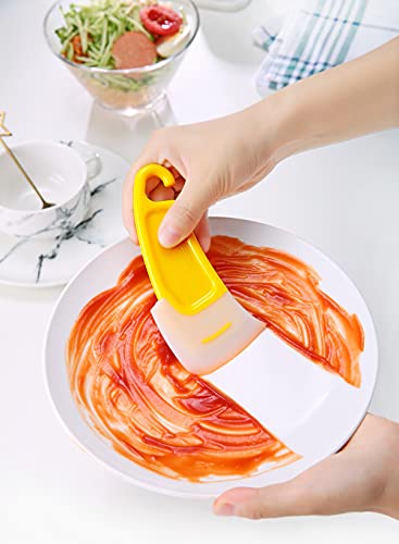SoeKewo-KM-1124-Scraper-Kitchen-Silicone-Spatula-Heat-Resistant-Cleaning-Stain-Removal-Before-Washing-Dishes-Yellow