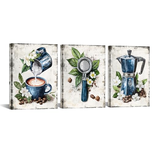 KREATIVE ARTS Vintage Wall Art Set of 3 Caffe Tamper,