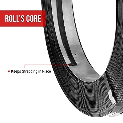 8NET Steel Strapping Band, 3,080' Length x 1/2'' Width x 0.020'' Thickness (1,170 lbs Break Strength), Cut Resistant Pallet Banding, Heavy Duty Metal Strap (1 Roll)