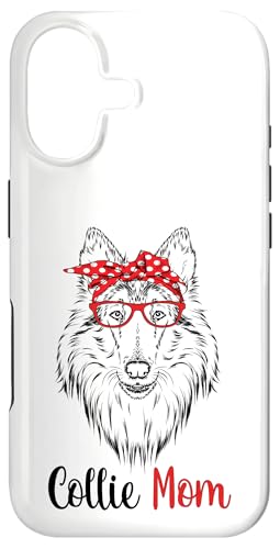 Cute Funny Girls Red Glasses Hipster Mama Rough Collie Lover �X�}�z�P�[�X iPhone 17 �p
