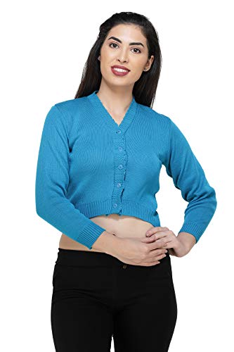 Image of Women Winter Wear V-Neck Full Sleeves Regular Fit Woollen Blouse