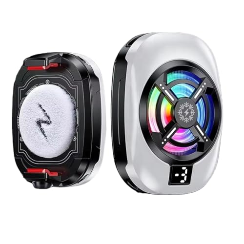 Image of VOIDROP Instant Mobile Cooler with RGB Light & LCD Display Lag Free Mobile | Semiconductor Phone Cooling Fan with 3 Cooling Modes & 1 /4 inch Screw Hole | Gaming Mobile Cooler