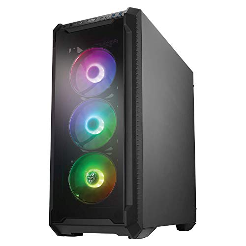 Gabinete para PC FSP E-ATX Mid Tower CMT520 Plus para gaming con 2 paneles de vidrio templado y 4 ventiladores RGB direccionables compatibles con sincronización ASUS Aura Sync y MSI Mystic Light miniatura 3