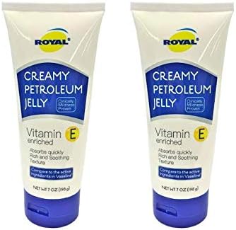 ROYAL Vitamin E Enriched Creamy Petroleum Jelly Skin Protectant Absorbs Quickly, Rich, Soothing Texture 7 Oz. (2 Pack)
